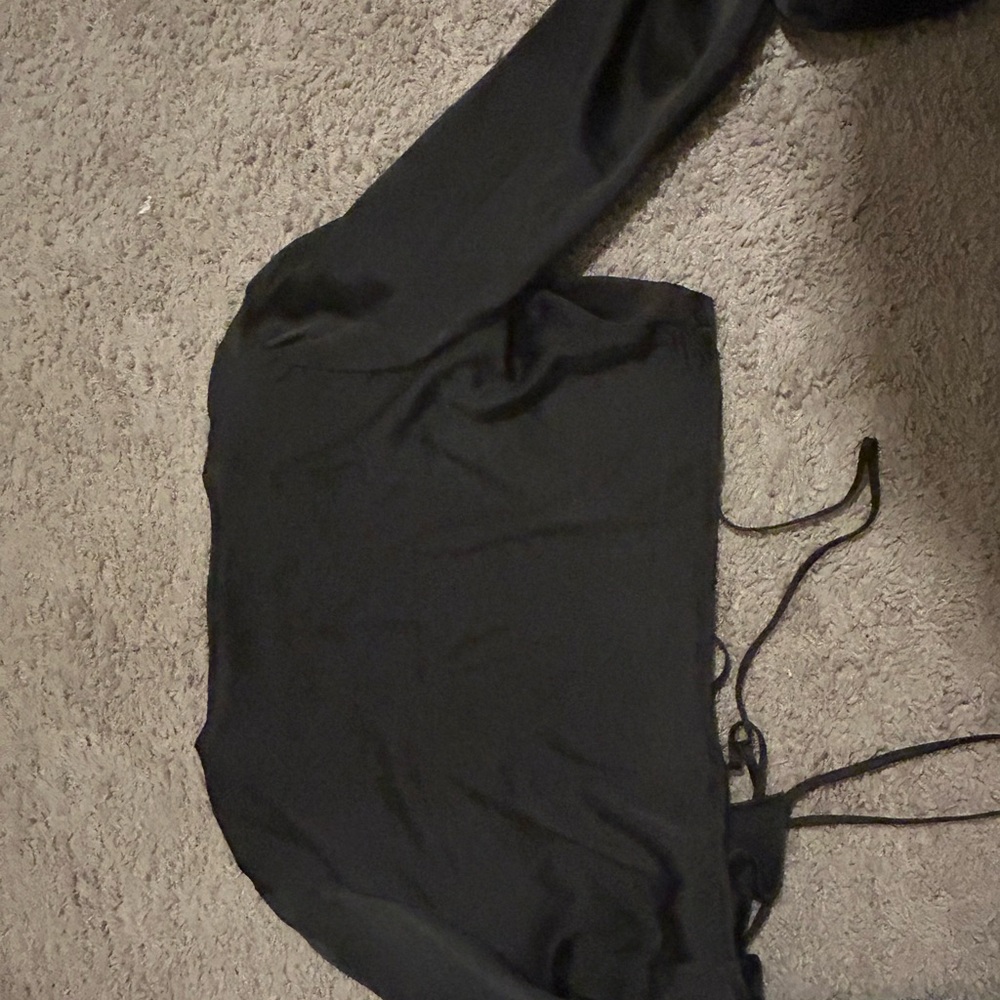 Rue21 Black Long Sleeve Top with Tie Accents